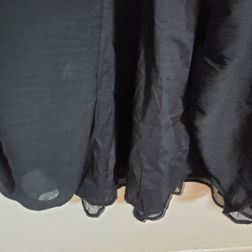 Old Navy Ruffle Chiffon Black Midi Dress Small Cotton Lined 753125 NWT - Picture 11 of 15